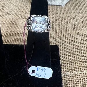 Silpada Silver Ring with Clear Stone